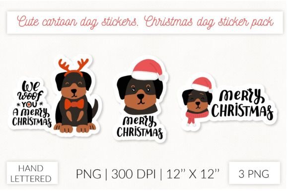 Christmas Dog Stickers. Puppy Rottweiler – Real Talk from a Designer