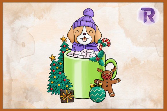 Christmas Hot Drinks Cute Dog Puppy Design Review