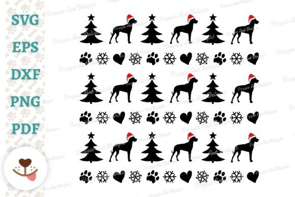 Great Dane Dog Christmas Pattern Texture Review