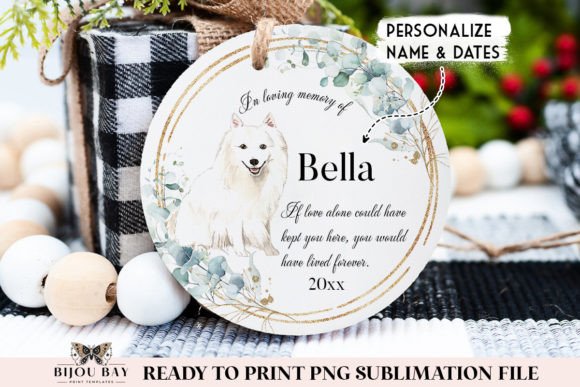 Japanese Spitz Dog Memorial Sublimation