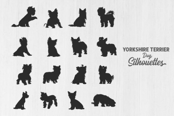 Yorkshire Terrier Dog Silhouettes